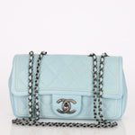 Chanel Single Flap Dusty Light Blue Calfskin RHW