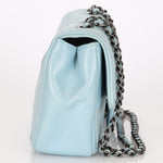 Chanel Single Flap Dusty Light Blue Calfskin RHW