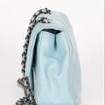 Chanel Single Flap Dusty Light Blue Calfskin RHW