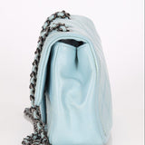 Chanel Single Flap Dusty Light Blue Calfskin RHW