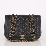 Chanel Braided Single Flap Black Calfksin AGHW