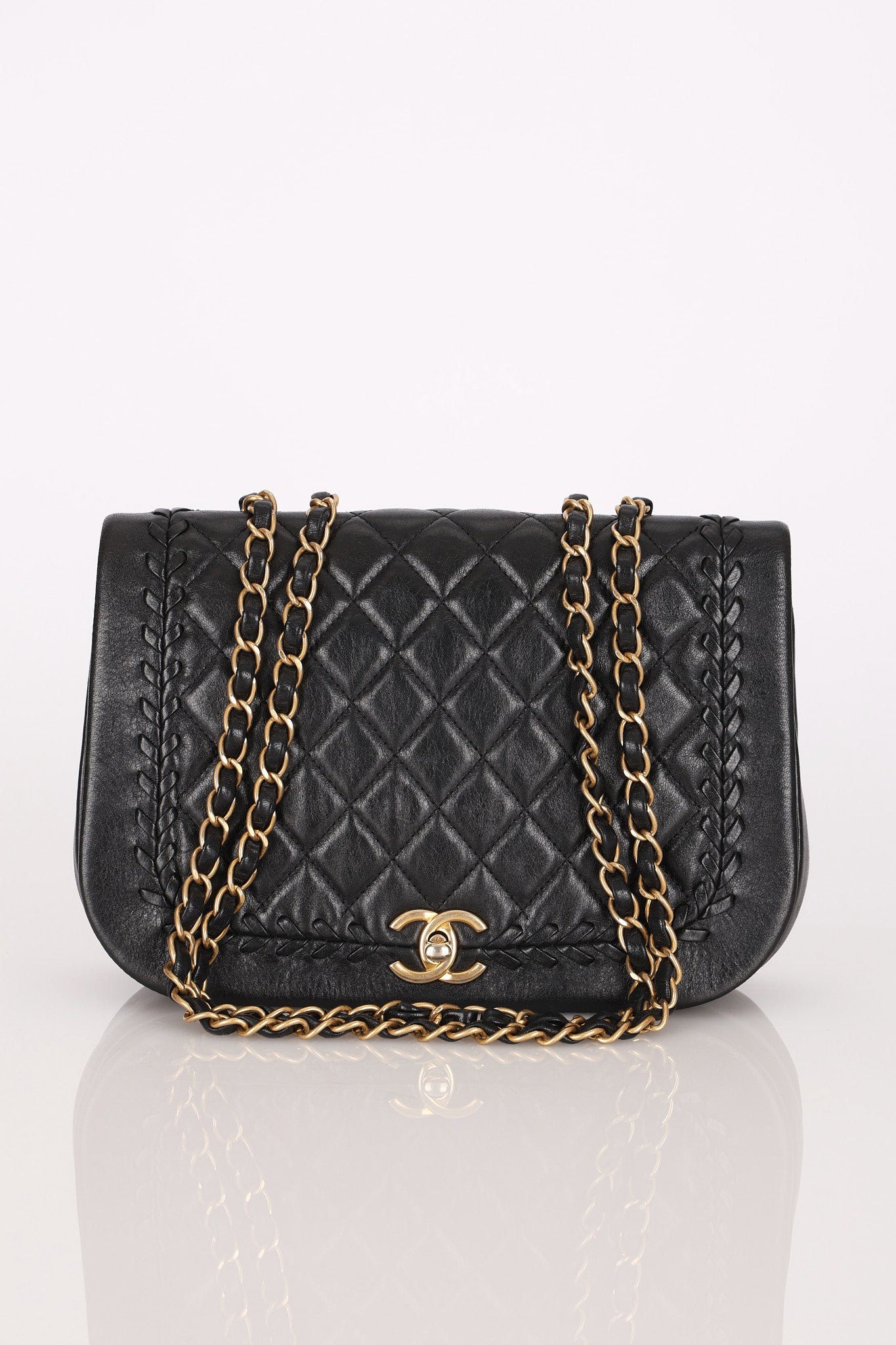Chanel Braided Single Flap Black Calfksin AGHW