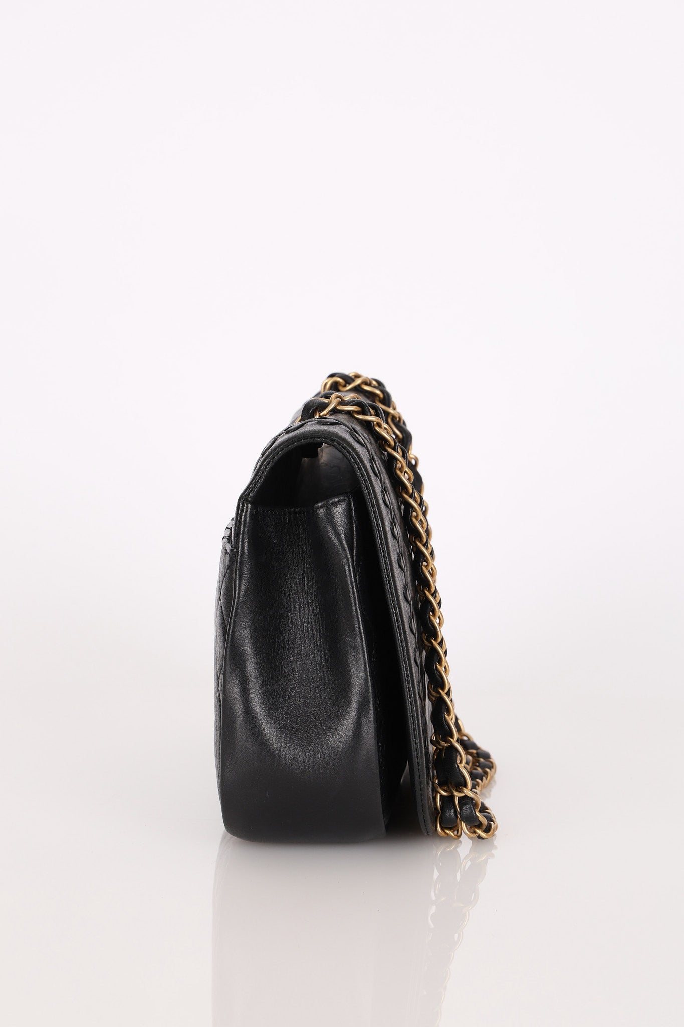 Chanel Braided Single Flap Black Calfksin AGHW