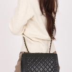 Chanel Braided Single Flap Black Calfksin AGHW