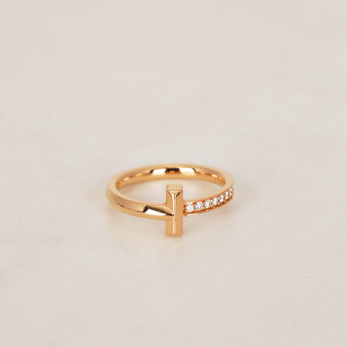 Tiffany & Co T Gold Diamond Ring