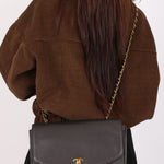 Chanel Medium Diana Flap Black Calfskin 24K GP