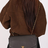 Chanel Medium Diana Flap Black Calfskin 24K GP