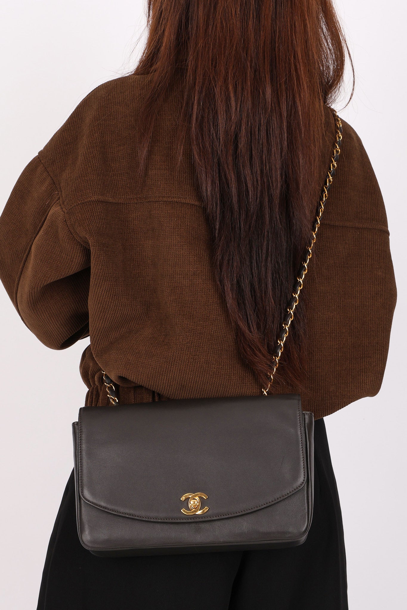Chanel Medium Diana Flap Black Calfskin 24K GP