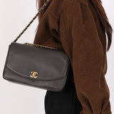 Chanel Medium Diana Flap Black Calfskin 24K GP