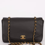 Chanel Medium Diana Flap Black Calfskin 24K GP