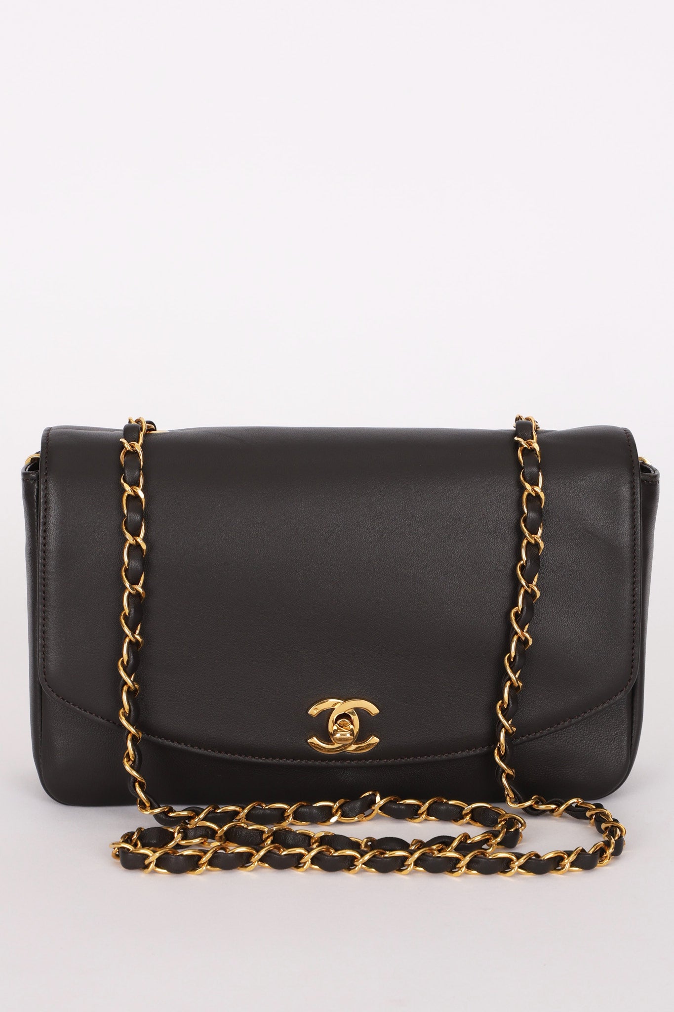 Chanel Medium Diana Flap Black Calfskin 24K GP