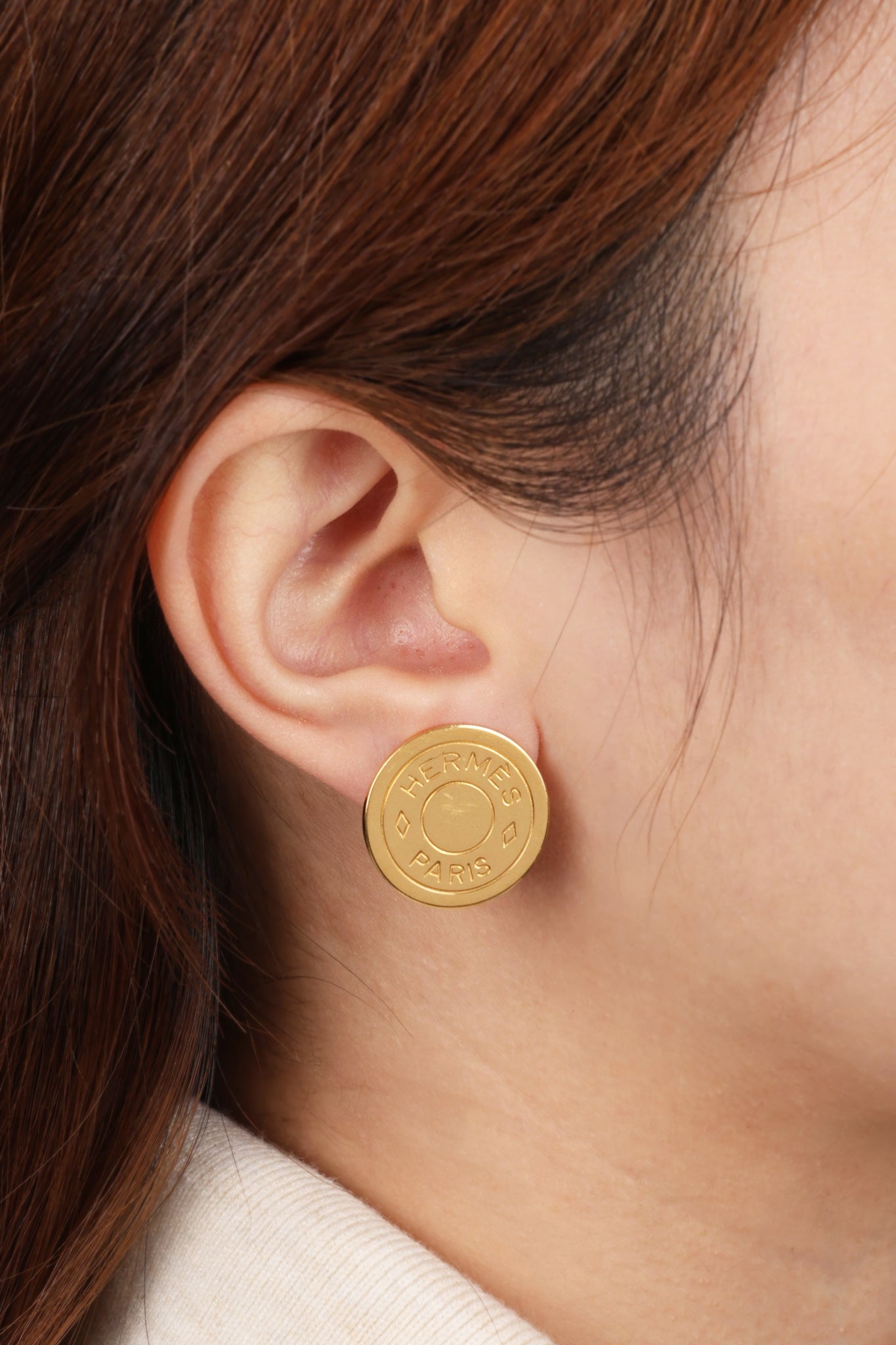 Hermès Gold Cleu De Selle Clip-On Earrings