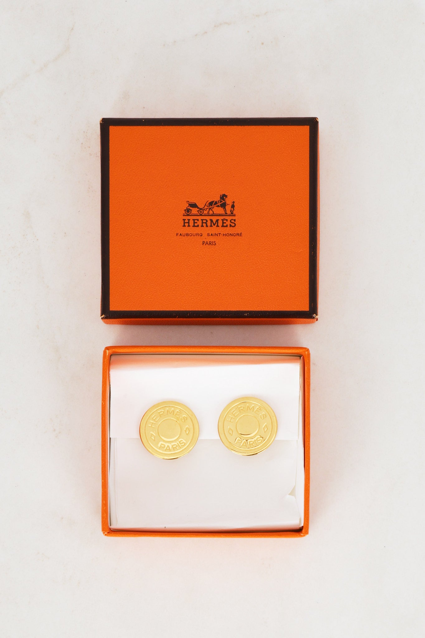 Hermès Gold Cleu De Selle Clip-On Earrings