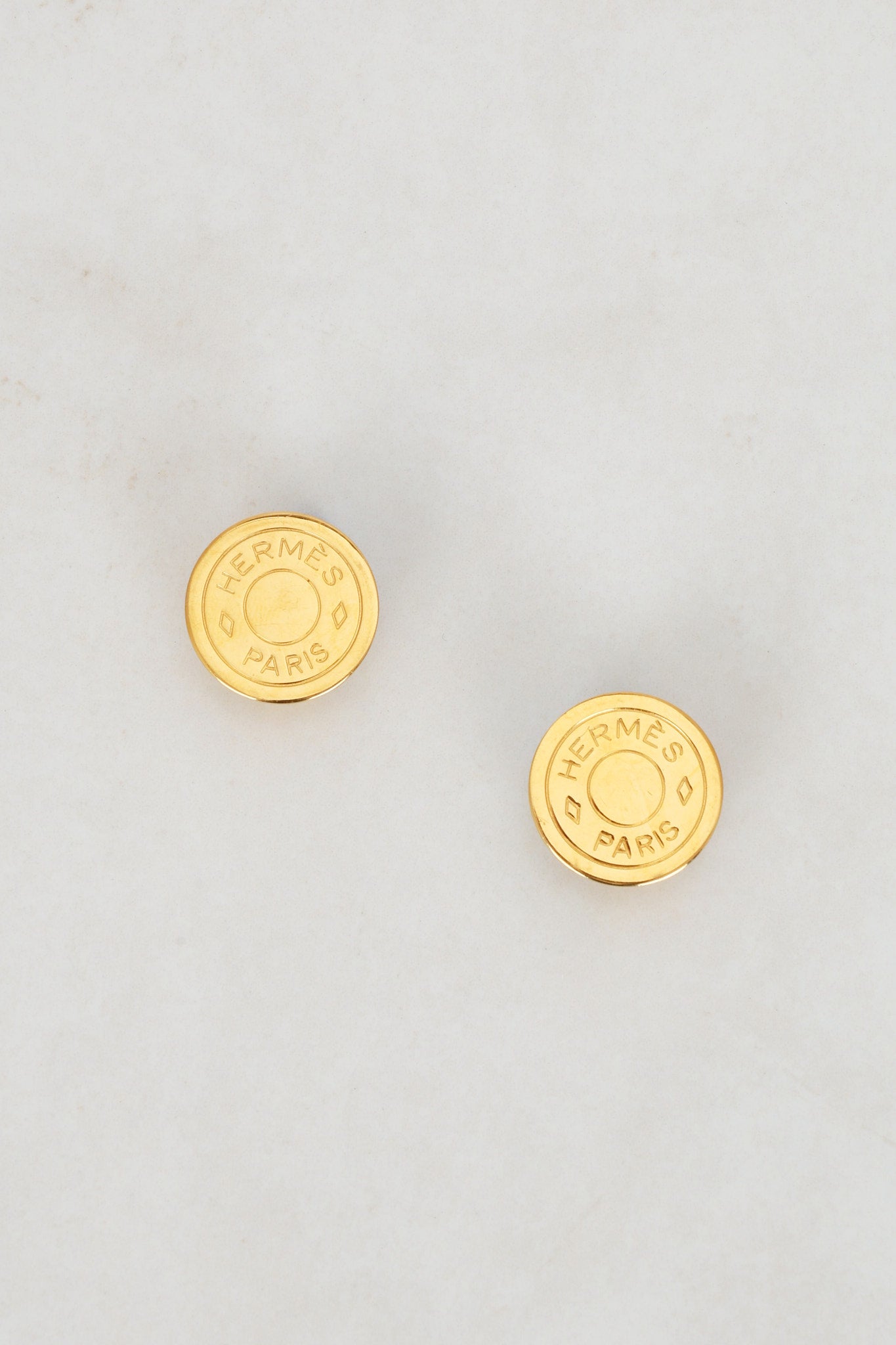 Hermès Gold Cleu De Selle Clip-On Earrings