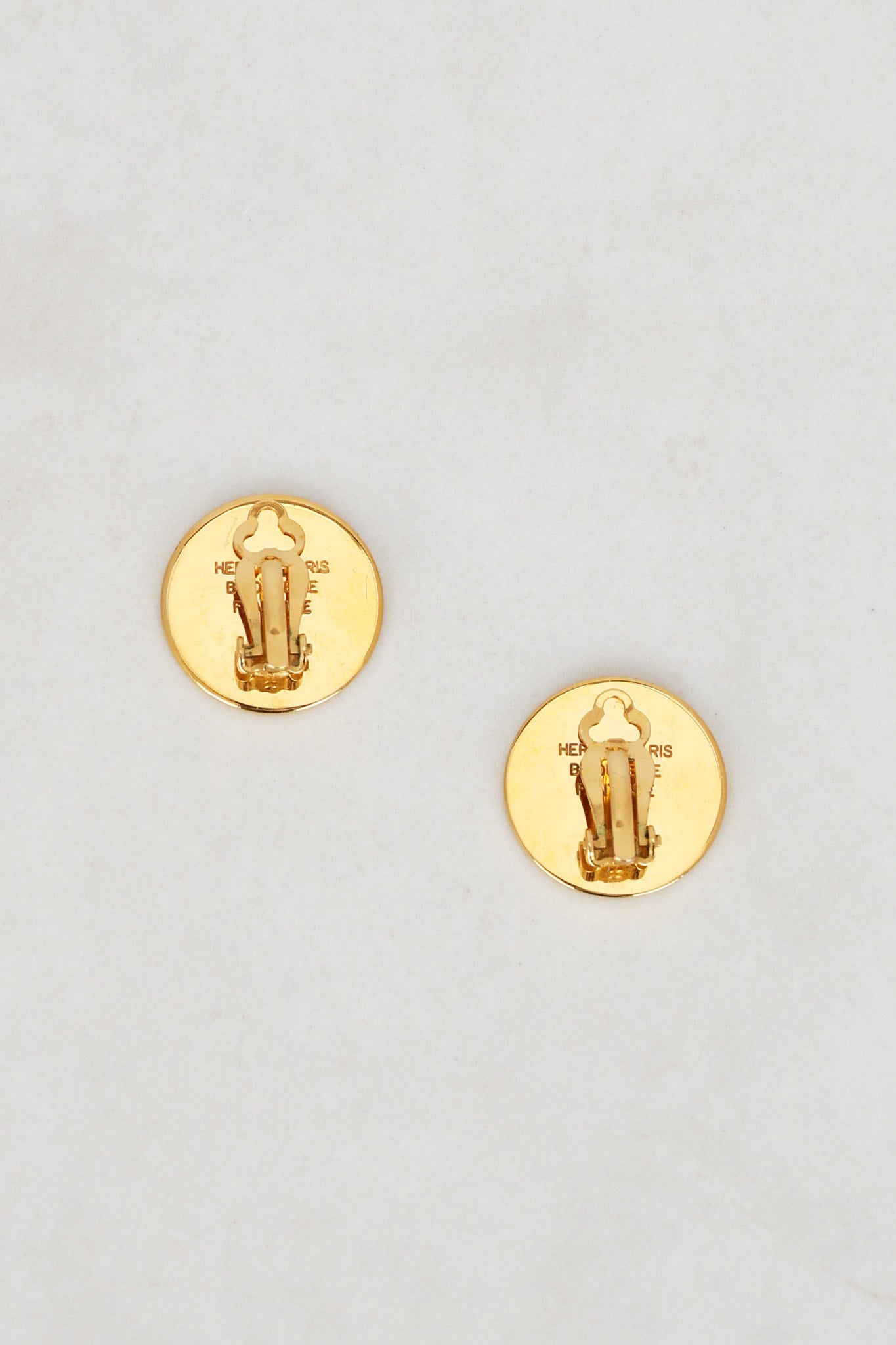 Hermès Gold Cleu De Selle Clip-On Earrings