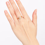 18K Yellow Gold & Diamond Ridged Floral Ring, Size US 5.75