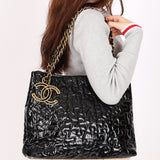 Chanel Puzzle Tote Black Patent 2008 AGHW