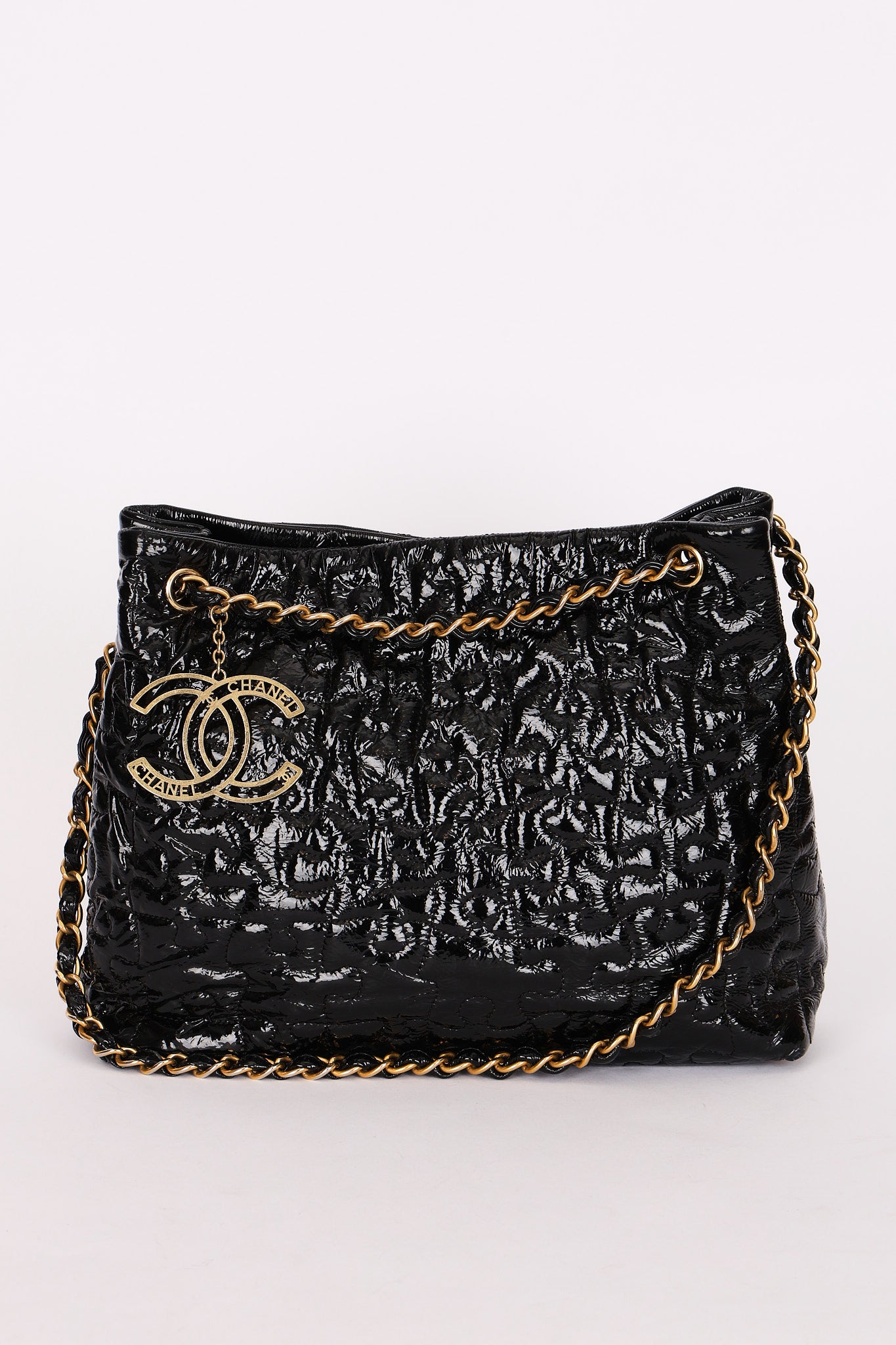 Chanel Puzzle Tote Black Patent 2008 AGHW