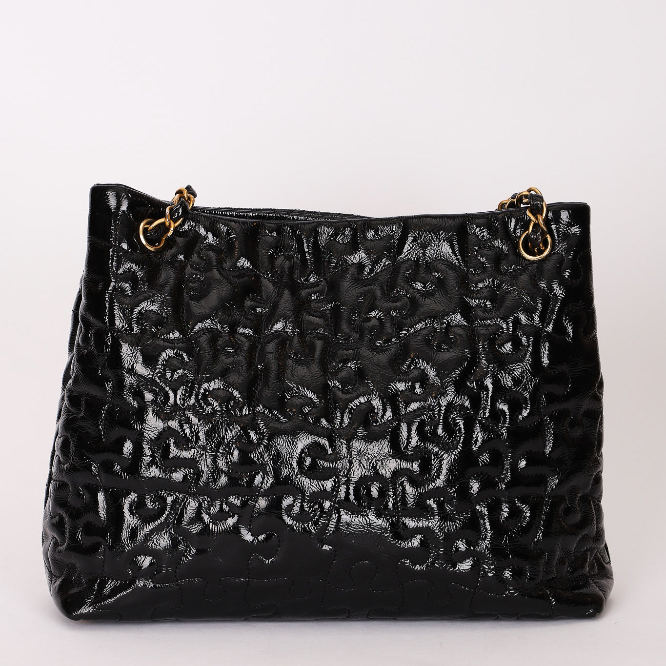 Chanel Puzzle Tote Black Patent 2008 AGHW