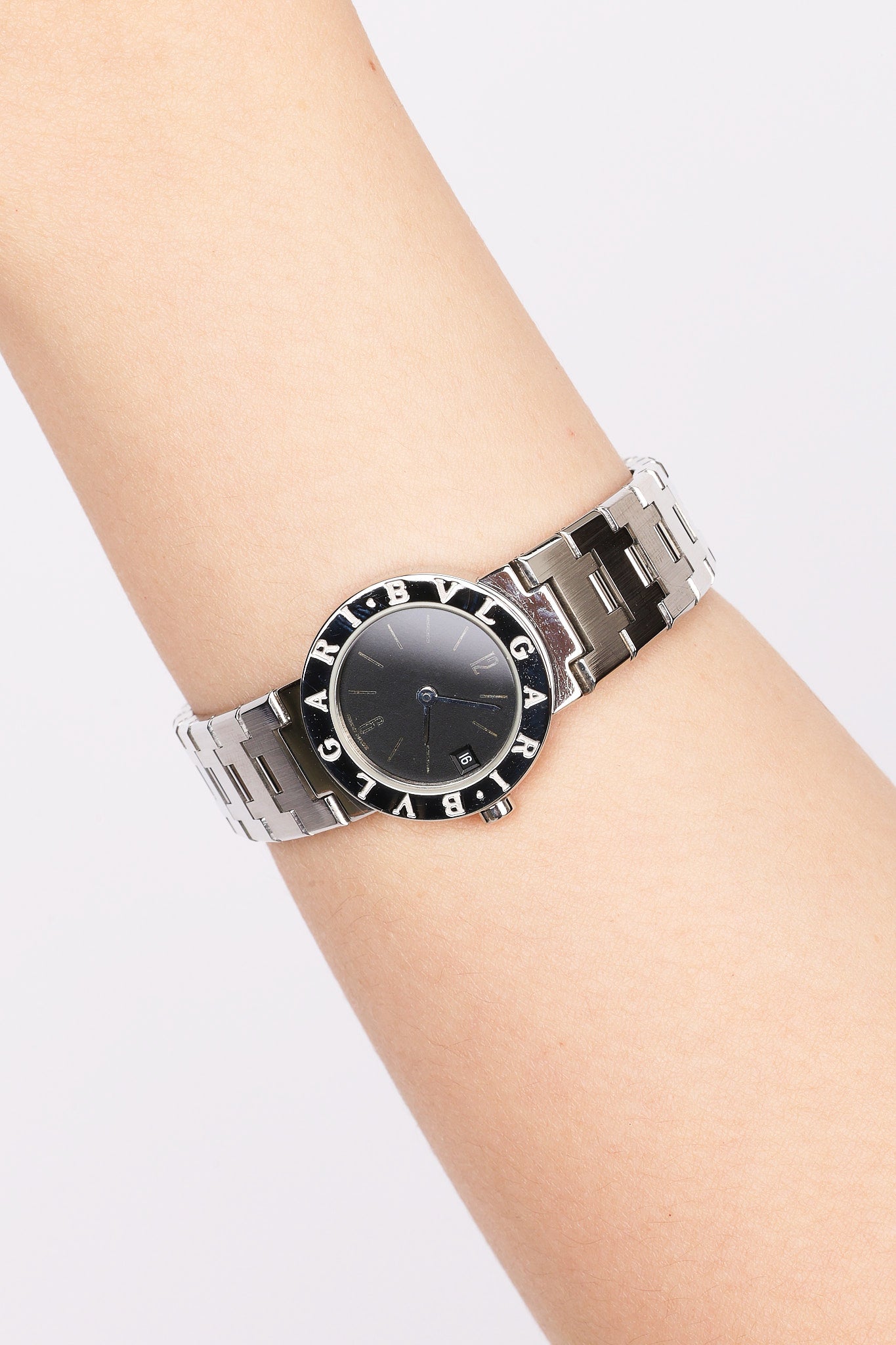 Bvlgari BB23SS Staineless Steel Onyx Watch 22mm