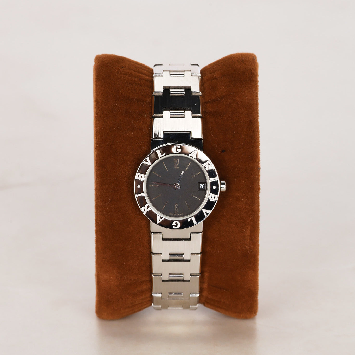 Bvlgari BB23SS Staineless Steel Onyx Watch 22mm
