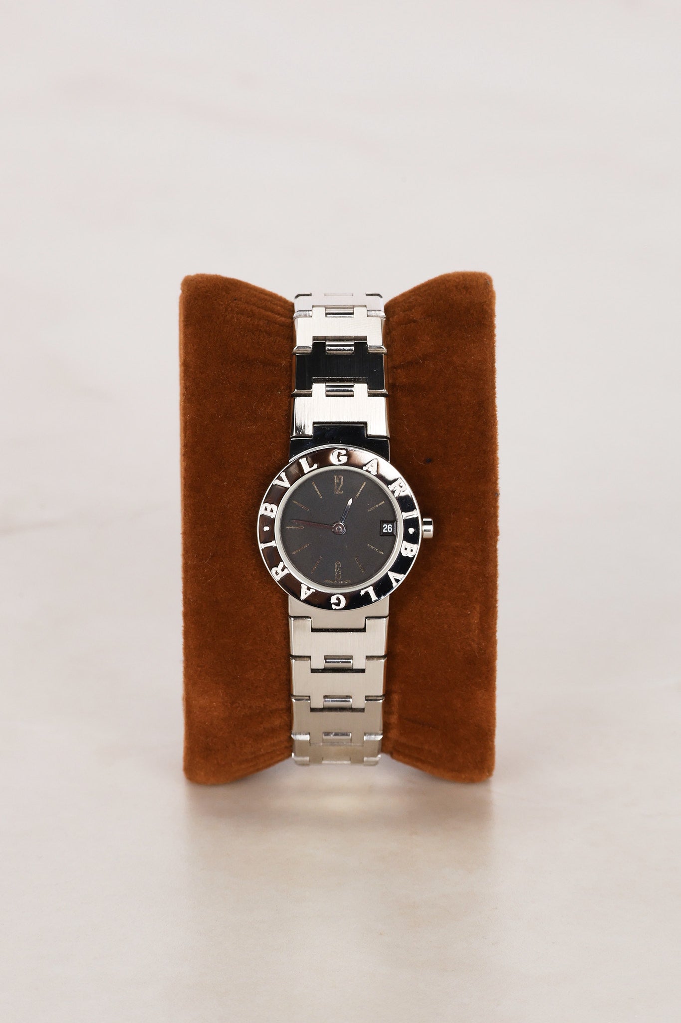 Bvlgari BB23SS Staineless Steel Onyx Watch 22mm