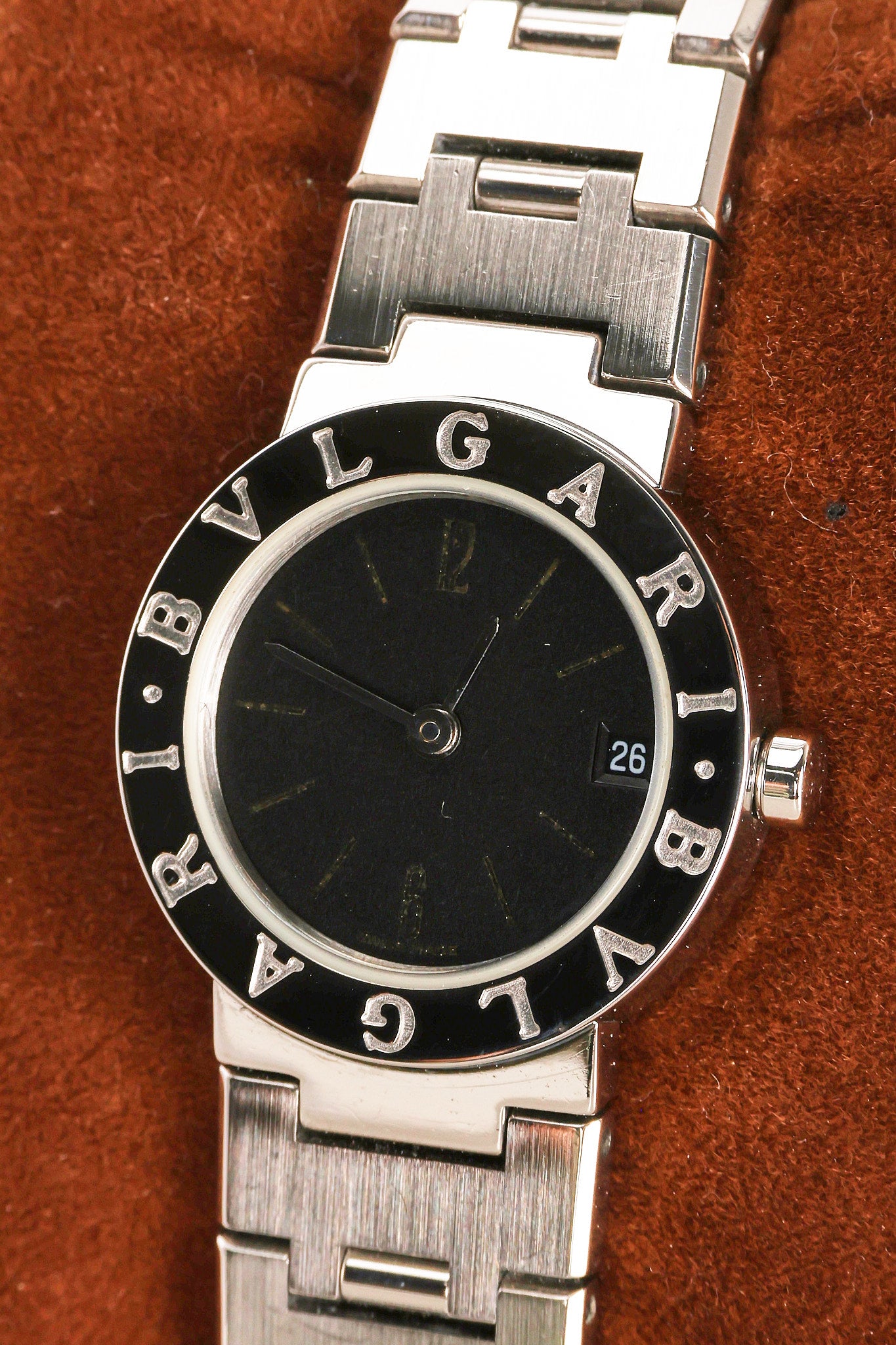 Bvlgari BB23SS Staineless Steel Onyx Watch 22mm