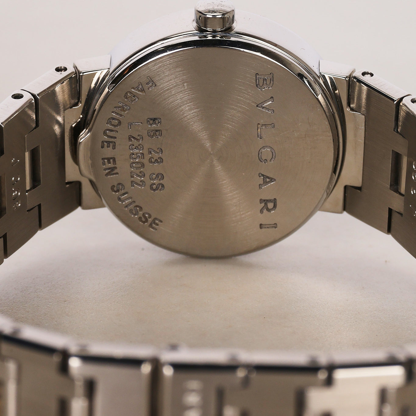 Bvlgari BB23SS Staineless Steel Onyx Watch 22mm