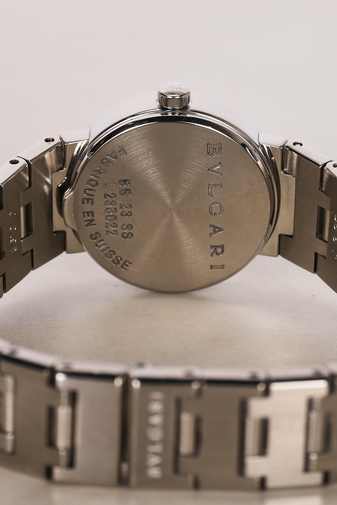 Bvlgari BB23SS Staineless Steel Onyx Watch 22mm