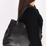 Chanel Tall Cerf Executive Shopping Tote Black Caviar 2001 RHW