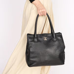 Chanel Tall Cerf Executive Shopping Tote Black Caviar 2001 RHW