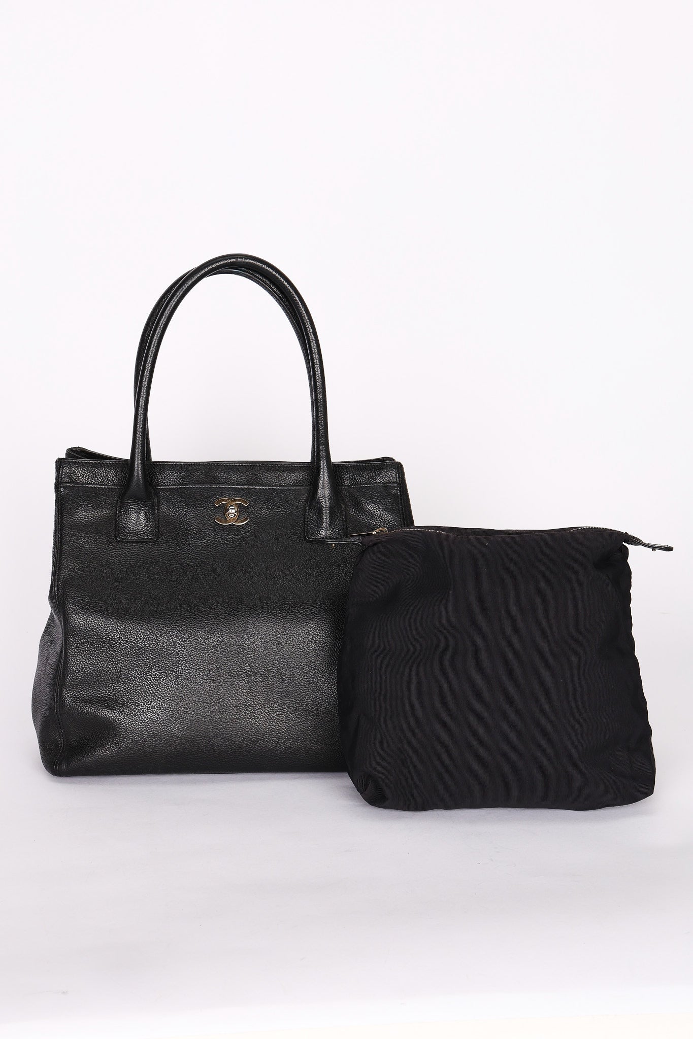 Chanel Tall Cerf Executive Shopping Tote Black Caviar 2001 RHW
