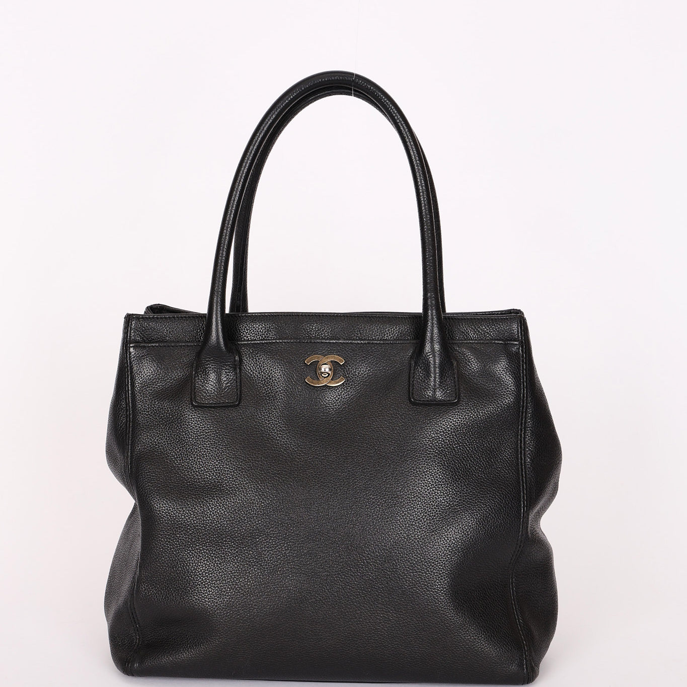 Chanel Cerf Executive Tall Tote Black Caviar RHW