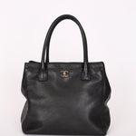 Chanel Cerf Executive Tall Tote Black Caviar RHW