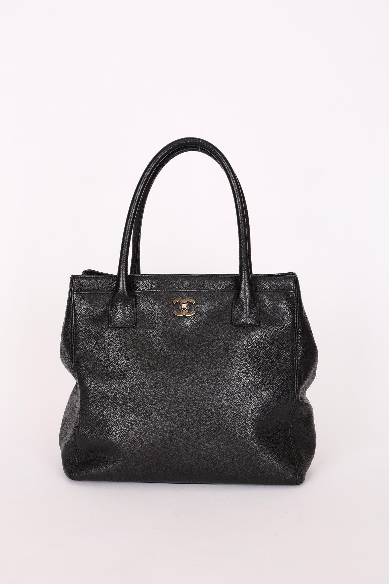 Chanel Cerf Executive Tall Tote Black Caviar RHW