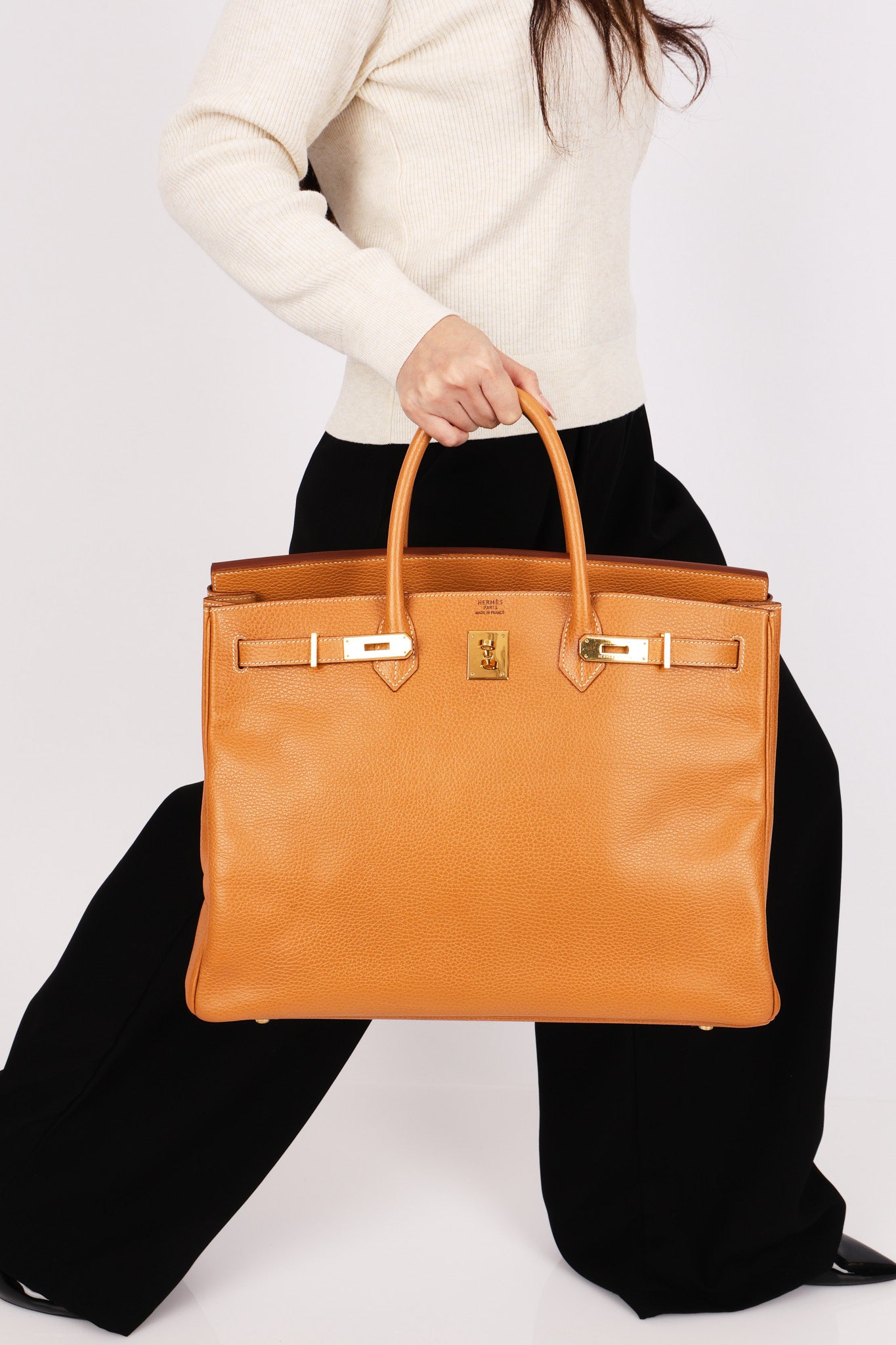 Hermès HAC 40 Gold Clemence GHW