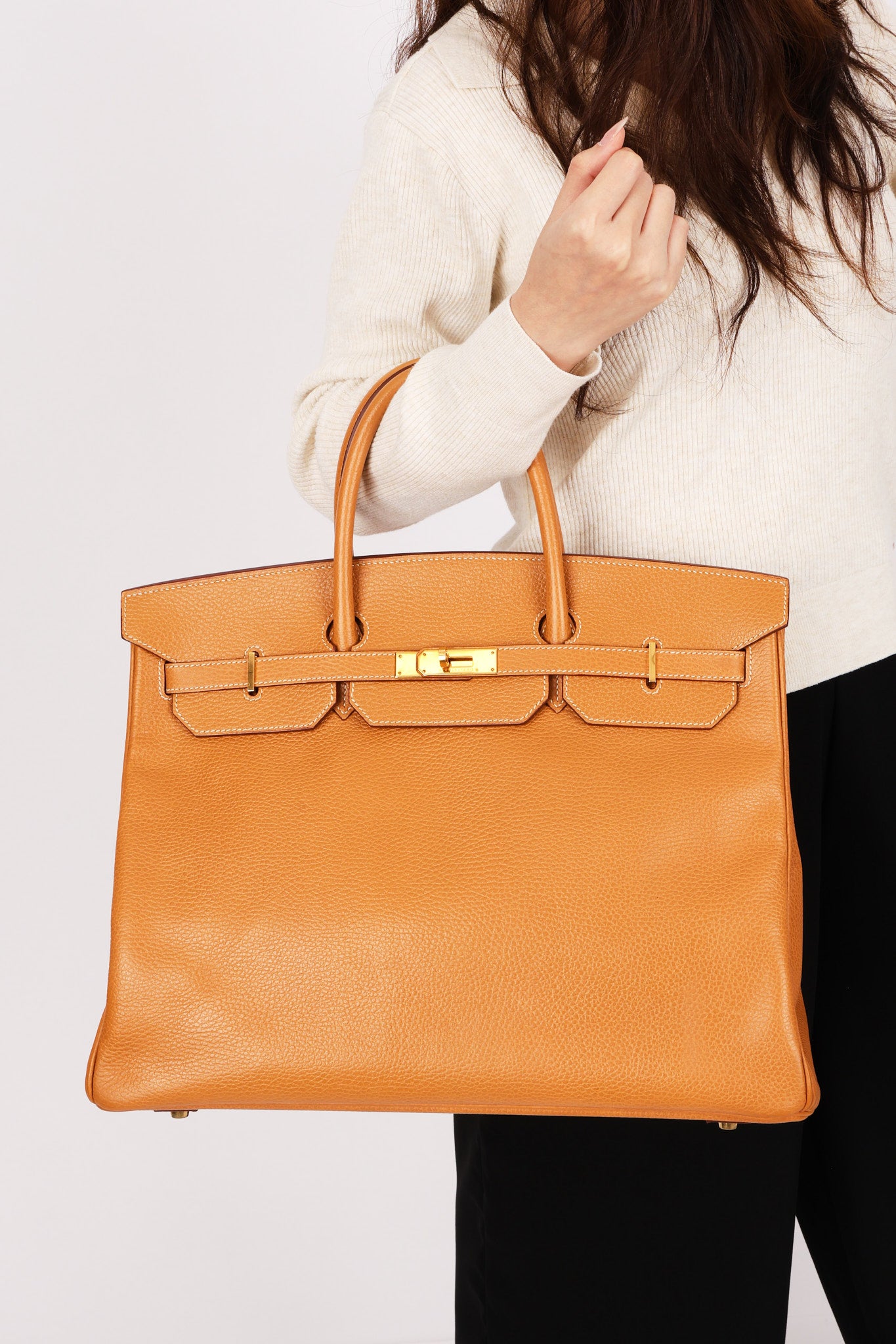 Hermès HAC 40 Gold Clemence GHW