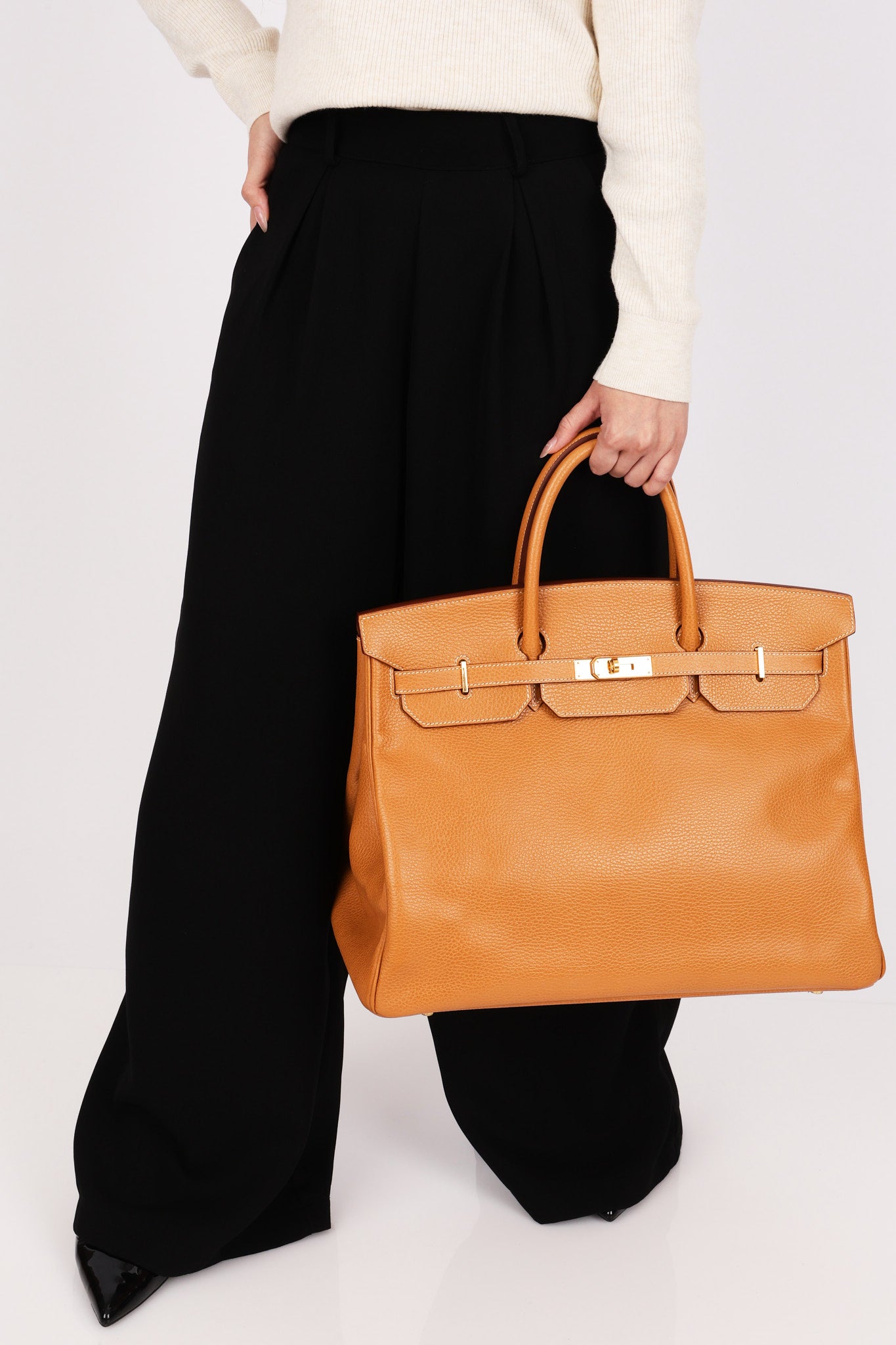 Hermès HAC 40 Gold Clemence GHW