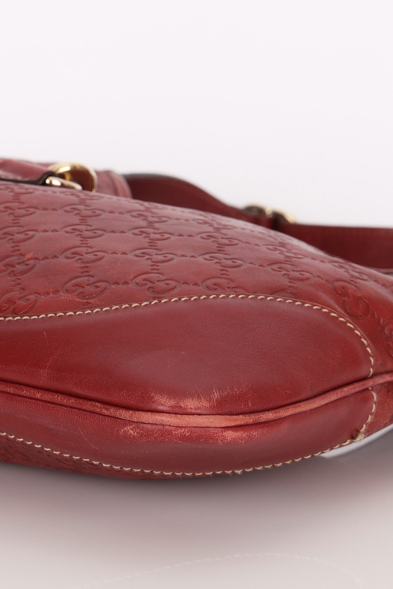 Gucci Large Guccissima Jackie O Bag Bordeaux