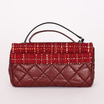 Chanel Airlines Tweed Single Flap Bordeaux Crinkled Calfskin RHW