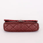 Chanel Airlines Tweed Single Flap Bordeaux Crinkled Calfskin RHW