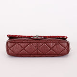 Chanel Airlines Tweed Single Flap Bordeaux Crinkled Calfskin RHW