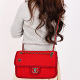 Chanel Paris-Salzburg Medium Single Flap Red Wool 2015 RHW