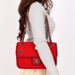 Chanel Paris-Salzburg Medium Single Flap Red Wool 2015 RHW