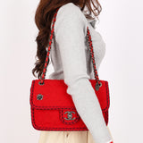 Chanel Paris-Salzburg Medium Single Flap Red Wool 2015 RHW