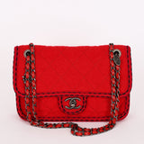 Chanel Paris-Salzburg Medium Single Flap Red Wool 2015 RHW