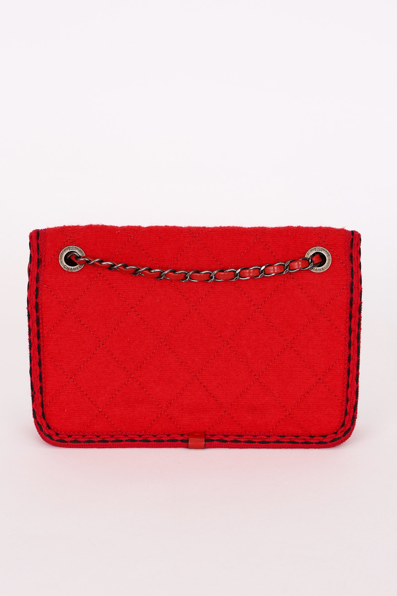 Chanel Paris-Salzburg Medium Single Flap Red Wool 2015 RHW