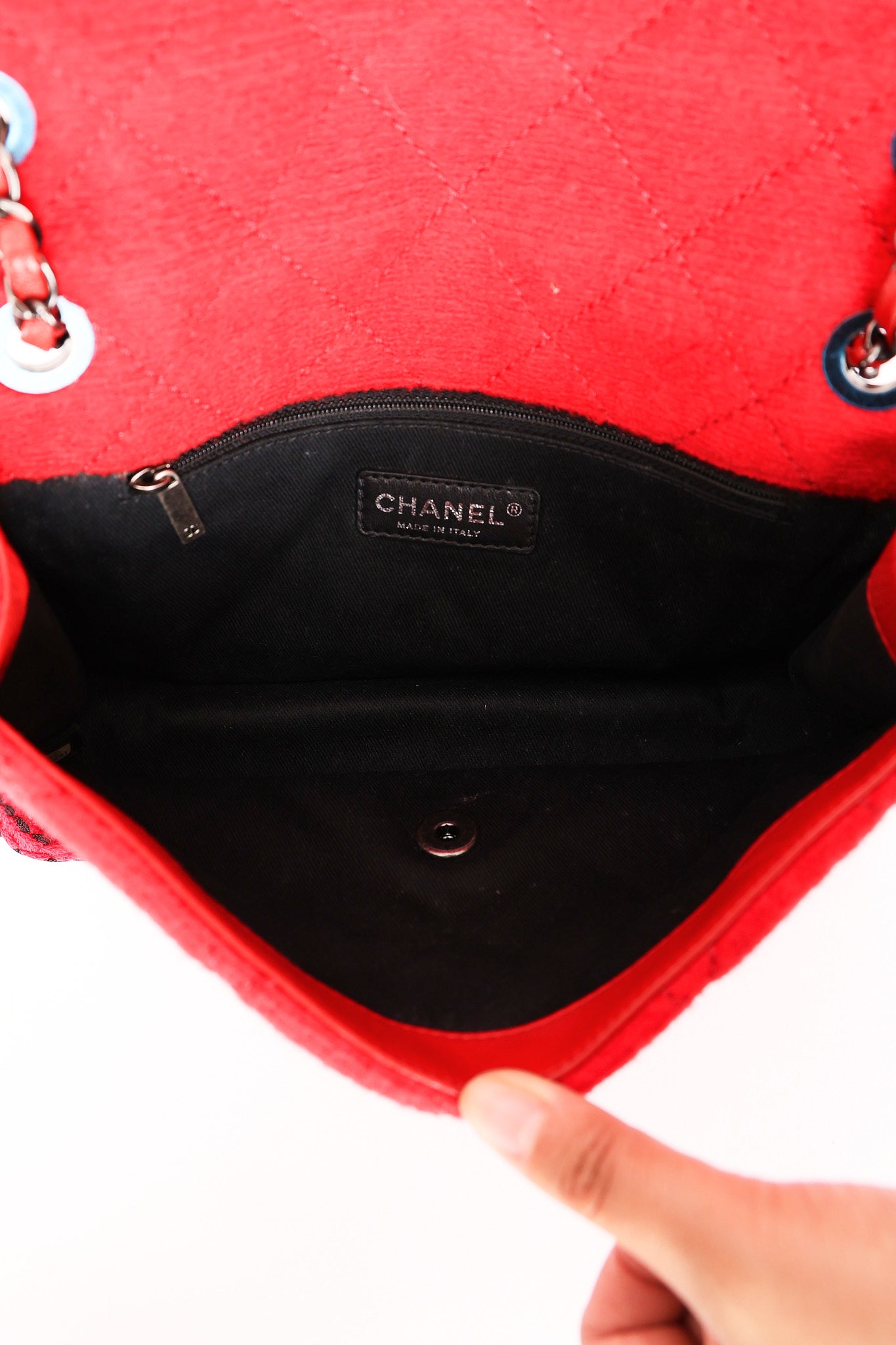 Chanel Paris-Salzburg Medium Single Flap Red Wool 2015 RHW