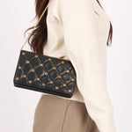 Chanel Gold Studded Clutch with Chain Black Lambskin GHW
