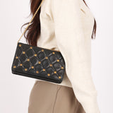 Chanel Gold Studded Clutch with Chain Black Lambskin GHW
